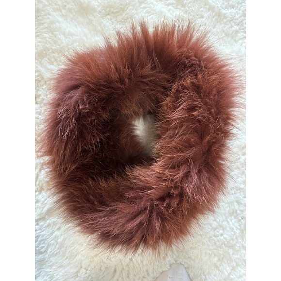 Loeffler Randall Accessories - Loeffler Randall shadow fox Fur scarf burgundy red Infinity Neck Warmer Finland